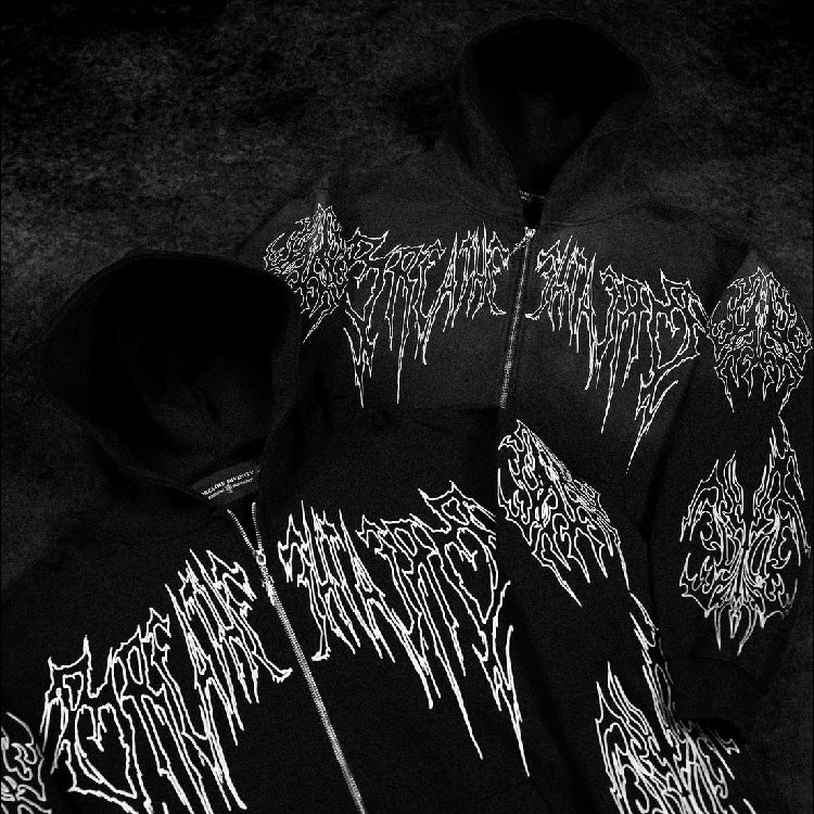 Abyssal Wraith Oversized Zip-up Hoodie [SMOKE]