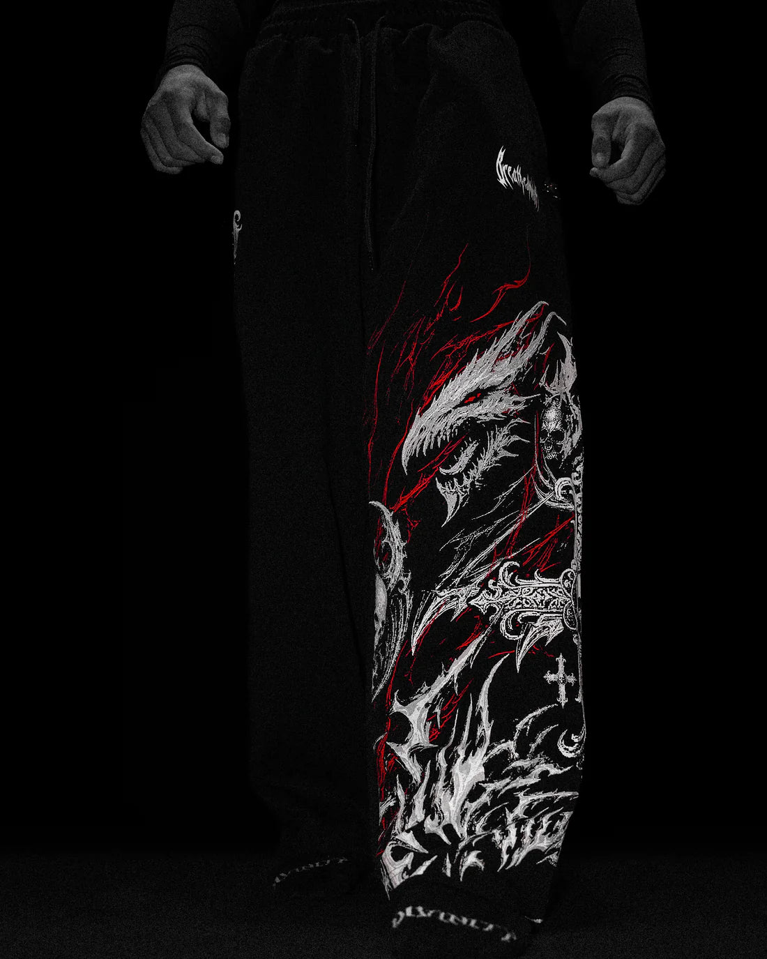 Breathedivinity Wyvern Uncuffed luxury sweatpants [HEAVENLY RED]